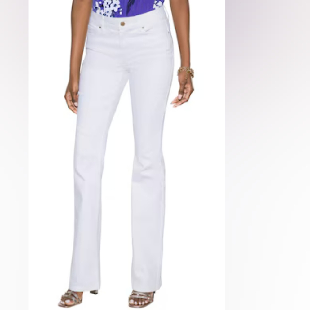 NWT WHBM Mid-Rise Essential Slimmer Mid-Rise Skinny Flare White Jeans 8S